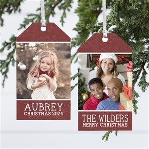 Personalized Photo Wood Tag Ornament - 30299