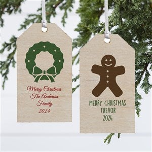 Choose Your Icon Personalized Christmas Wood Tag Ornament - 30301