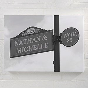Established Street Sign Wedding Canvas Print - 32x48 - 30305-32x48