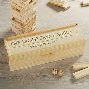 Personalized Jumbling Tower Game with Wood Case - 30308