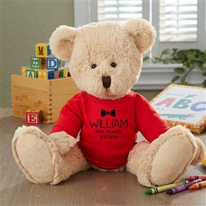 Ring Bearer Personalized Plush Teddy Bear - Red - 30327-R
