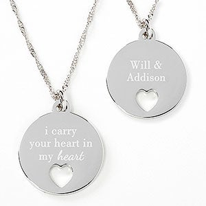 I Carry You In My Heart Personalized Pendant Necklace - 30332
