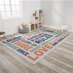 Playroom Rules Personalized 60x96 Playroom Area Rug - 30376-O