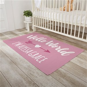 Hello World Personalized Baby Area Rug - 30x48 - 30382-S
