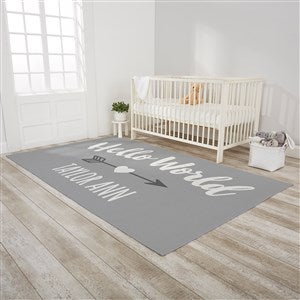 Hello World Personalized Baby Area Rug - 60x96 - 30382-O