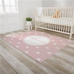 Simple and Sweet Personalized Baby Girl Nursery Area Rug -4’ x 5’ - 30383-M