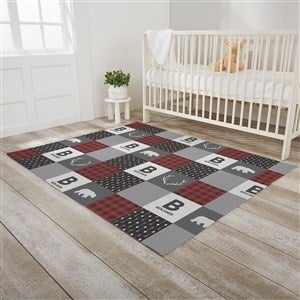 Buffalo Plaid Personalized Nursery Area Rug-4’ x 5’ - 30387-M