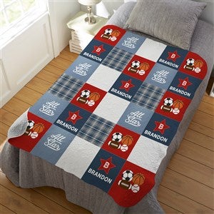 All-Star Sports Baby Personalized 50x60 Quilted Blanket - 30425-Q