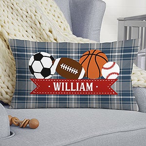 All-Star Sports Baby Personalized Lumbar Velvet Throw Pillow - 30426-LBV