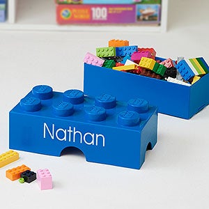 Personalized LEGO Storage Brick Container - Small Bright Blue - 30470-SB