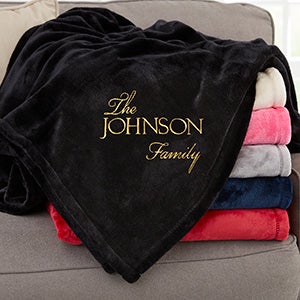 Elegant Family Personalized 50x60 Black Fleece Blanket - 30485-SB