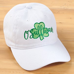 My Lucky St. Patricks Day Personalized White Baseball Cap - 30492-W