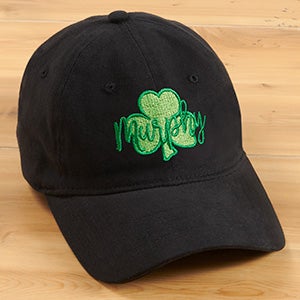 My Lucky St. Patricks Day Personalized Black Baseball Cap - 30492-B