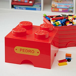 Name Badge Personalized Lego Storage - Large Bright Red - 30505-LR