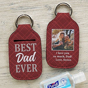 Best Dad Ever Personalized Hand Sanitizer Holder Keychain - 30559