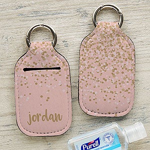 Sparkling Name Personalized Hand Sanitizer Holder Keychain - 30562