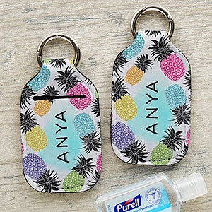 Pineapple Party Personalized Hand Sanitizer Holder Keychain - 30563