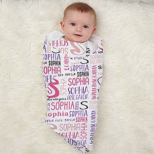 Bright Name For Her Personalized Baby Receiving Blanket - 30582