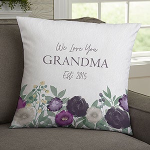 Floral Love For Grandma Personalized 18-inch Throw Pillow - 30596-L