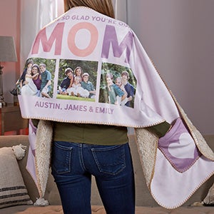 Glad Youre Our Mom Personalized Photo Cuddle Wrap - 30606