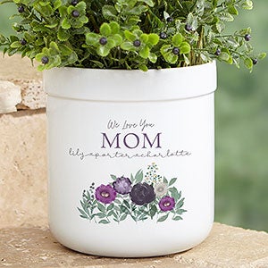 Floral Love For Mom Personalized Farmhouse Candle Jar