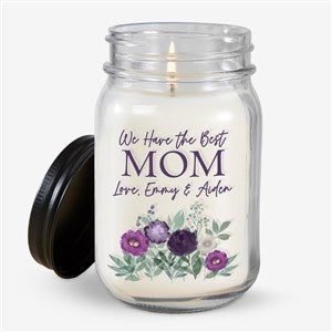 Floral Love For Mom Personalized Farmhouse Candle Jar - 30629