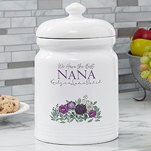 Floral Love For Grandma Personalized Cookie Jar - 30632