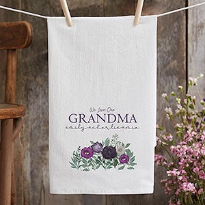 Floral Love For Grandma Personalized Tea Towel - 30636