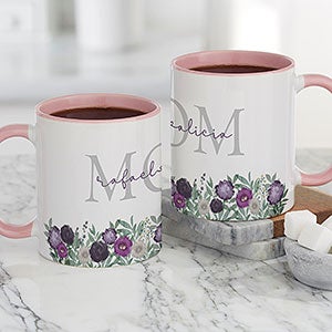 Floral Love For Mom Personalized Coffee Mug 11 oz Pink - 30645-P