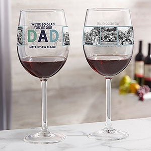 So Glad Youre Our Dad Personalized Photo Red Wine Glass - 30679-R