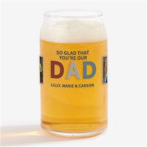 So Glad Youre Our Dad Personalized Photo 16oz Beer Can Glass - 30680-B