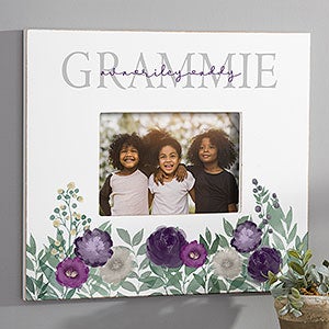 Floral Love Grandma Personalized 5x7 Wall Frame - Horizontal - 30686-WH
