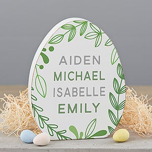 Greenery Personalized Wooden Easter Egg Shelf Decoration - 30737-E