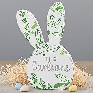 Greenery Personalized Wooden Bunny Shelf Decoration - 30737-B