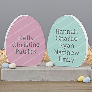 Family Modern List Personalized Wooden Easter Egg Decoration - 30740-E