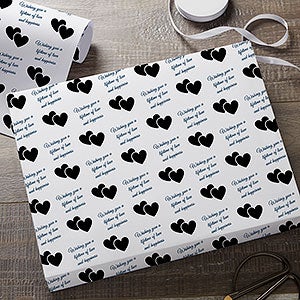 Icon Step & Repeat Personalized Wedding Wrapping Paper Roll - 18ft Roll - 30744-L