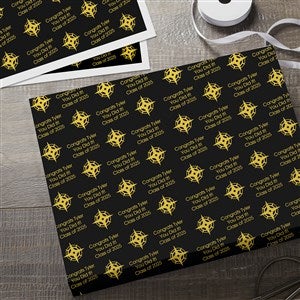 Icon Step  Repeat Personalized Graduation Wrapping Paper Sheets - Set of 3 - 30745-S