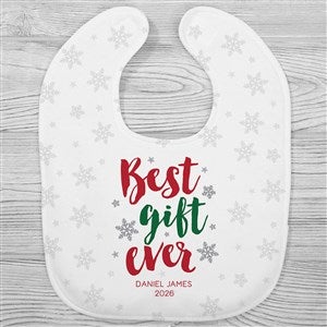 Best Gift Ever Personalized Christmas Baby Bib - 30766-B