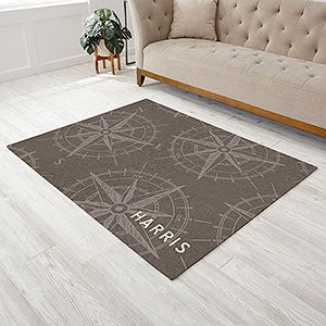 Compass Pattern Personalized Area Rug 48x60 - 30786-M