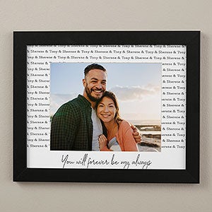 Couples Repeating Names Personalized Horizontal Framed Print 11x14 - 30806H-11x14