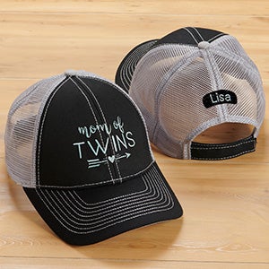 Mom Of... Embroidered Black/Grey Trucker Hat - 30814-B