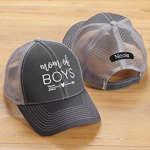 Mom Of... Embroidered Grey/Grey Trucker Hat - 30814-G