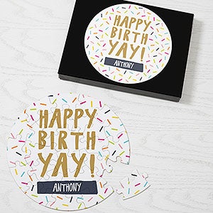 Birthday Sprinkles Personalized 26 Piece Round Puzzle - 30849-26