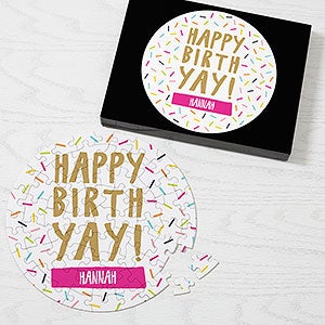 Birthday Sprinkles Personalized 68 Piece Round Puzzle - 30849-68