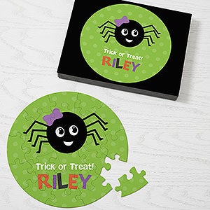 Spider Halloween Character Personalized 26 Round Puzzle