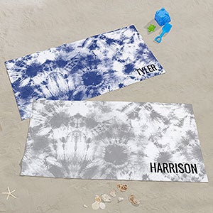 Bold Tie Dye Personalized 35x72 Beach Towel - 30859-L