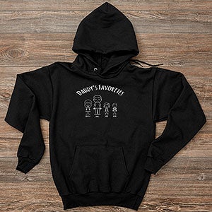 Dads Stick Figure Family Personalized Adult Hanes Hooded Sweatshirt - 30864-BS