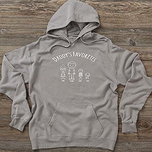 Dads Stick Figure Family Personalized Adult Hanes ComfortWash Hoodie - 30864-CWHS