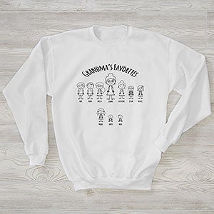 Grandmas Stick Figure Family Personalized Hanes Crewneck Sweatshirt - 30867-WS