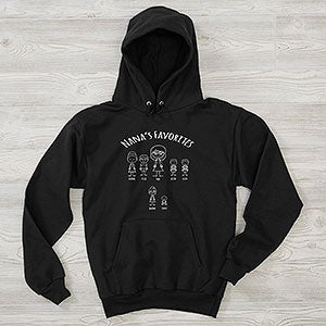 Grandmas Stick Figure Family Personalized Hanes Adult Hooded Sweatshirt - 30867-BHS